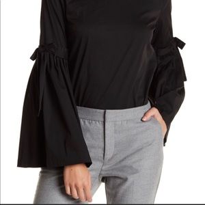 Catherine Malandrino Bell Sleeve Button-back Top